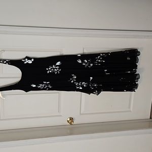 Ladies dress with sheer bottom overlay